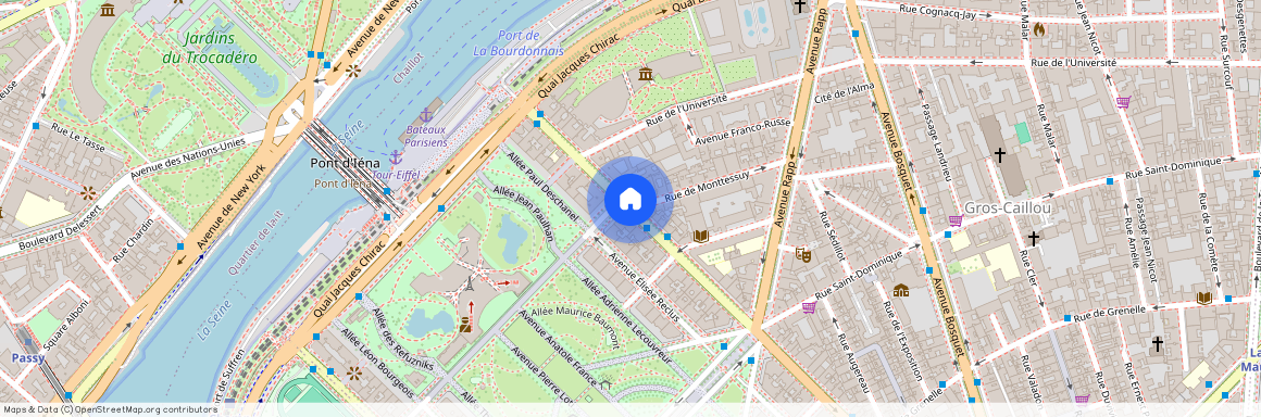 Rue de Monttessuy et Avenue de la Bourdonnais 75007 Paris (7e arrondissement)