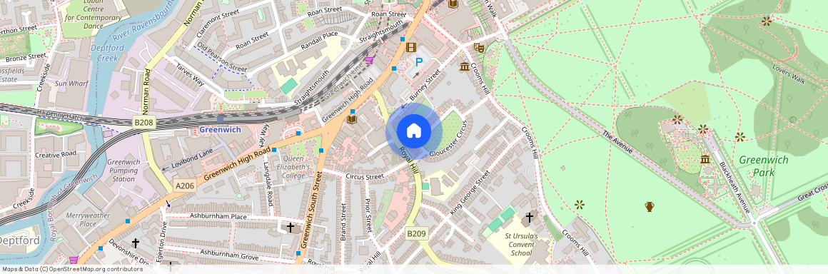 Flat G Swanne House, Gloucester Circus, London SE10