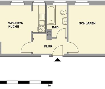 Ländlich gelegene 2-Raum-Wohnung mit Tageslichtbad - Foto 1