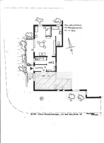 Möbliertes Apartment mit Terrasse in Rodenkirchen - Foto 2