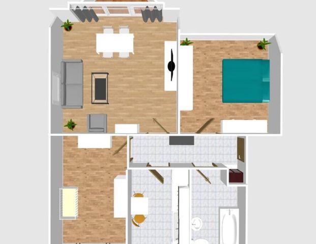 Tolle 3 Raumwohnung mit Balkon und Rollläden im Dachgeschoss in Welsleben - Foto 1