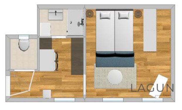 Vollmöblierte 1-Zimmerwohnung im Innenhof - Foto 1
