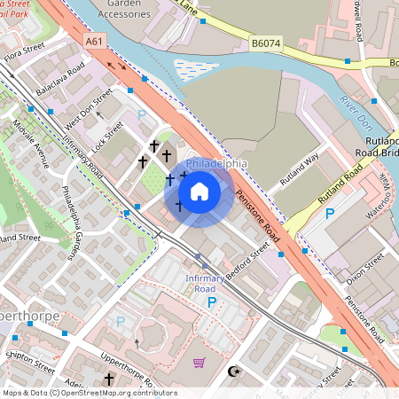 Cross Bedford Street, Sheffield