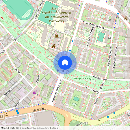 ul. Tadeusza Kościuszki, Planty, Radom, mazowieckie