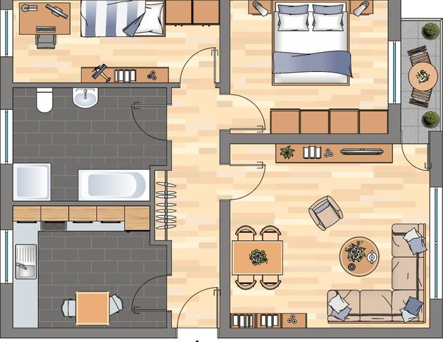 Große 3 Zimmer-Wohnung im Hammer Westen ! - Foto 1