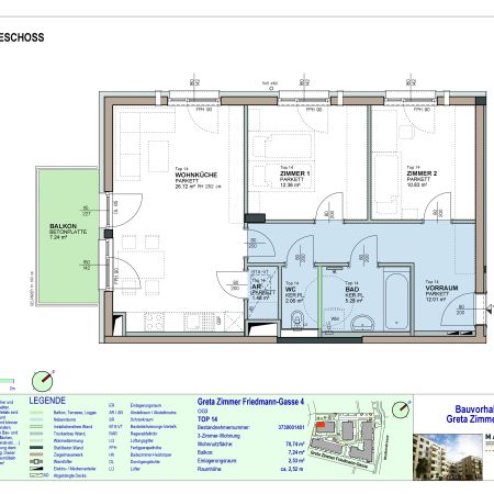 3-Zimmer-Wohnung mit Balkon, Top 14 - Photo 3