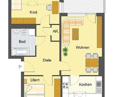 Schöne 3 Zimmer Wohnung mit Balkon _ Wohnberechtigungsschein (WBS )... - Photo 1