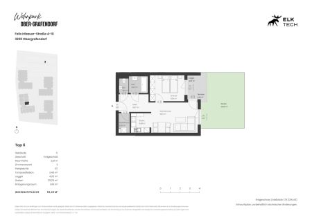 53,49qm 2Zi O-Gartenwohnung,Erstbezug, Ökologische Bauweise - Foto 4
