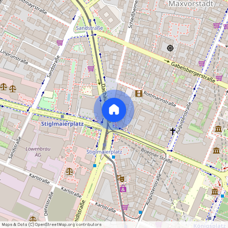 Schleißheimer Straße, 80333 München Maxvorstadt ca. 2, 0 km north-west of Munich-center