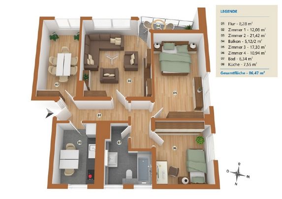 Geräumige Wohnung im freundlichen Umfeld - Photo 1