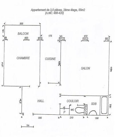 3.5 Zimmer, 55 m², 2. Stock - Foto 2