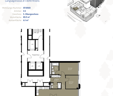 3 ½ Zimmer-Wohnung in Kriens mieten - Photo 4