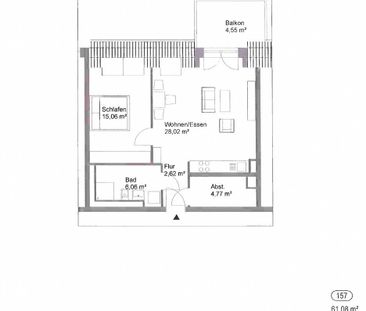 Moderne 2-Zimmer Wohnung mit Balkon 61,08 qm - Foto 2
