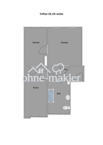 Gut geschnittene 2-Zimmer-Wohnung mit großer Küche - Photo 5