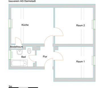 Schöne 2-Zimmer-Wohnung in Eberstadt ab Oktober zu vermieten! - Foto 3