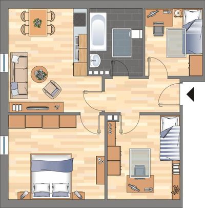 Demnächst frei! 2-Zimmer-Wohnung in Wilhelmshaven Fedderwardergroden - Photo 1