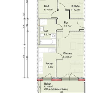 Plattenbau neu gedacht – Bad mit Wanne und Dusche - Foto 4