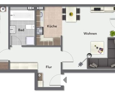 Gut geschnittene 2-Zimmer-Wohnung mit Balkon & Tiefgarage in Norder... - Photo 1