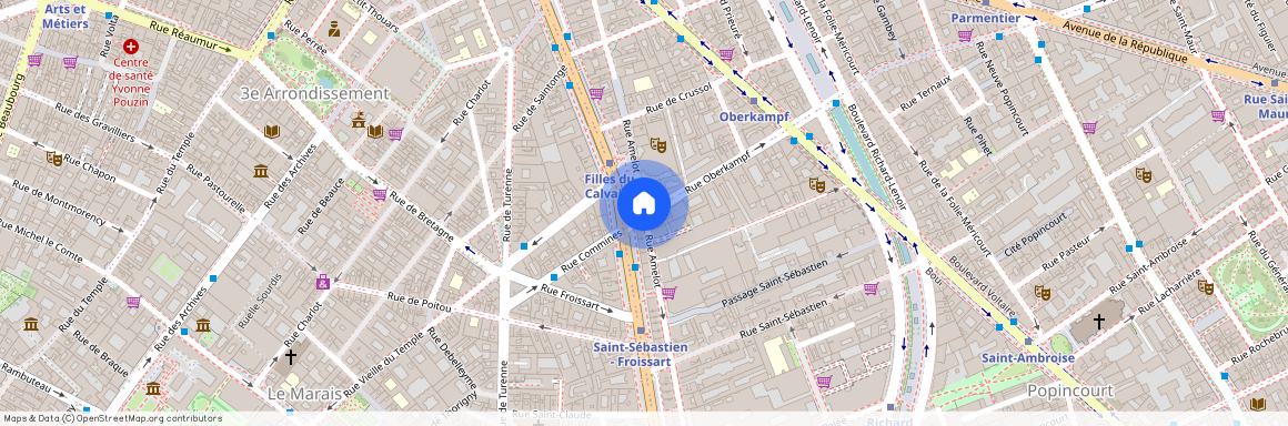 Rue Oberkampf et Rue Amelot 75011 Paris (11e arrondissement)