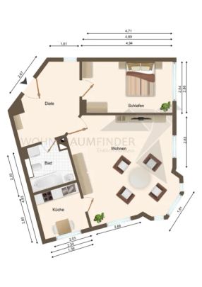 Stilvolle 2-Raum-Wohnung mit Erker in "Mitte-Nord" - Photo 1