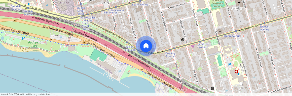 1510 King St. W., Toronto, Ontario, M6K 1J5 (King St. W.andWilson Park Rd.)