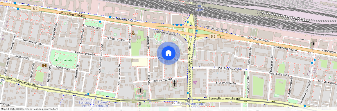 Perhamerstraße, 80687 München Laim ca. 5, 9 km west of Munich-center