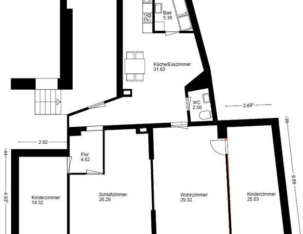 54090 - 4-Zimmer-Stadtwohnung mit Einbauküche - Foto 1