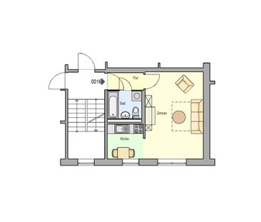 Wohnung 1-ZimmerWhg 1. OG re - Foto 2