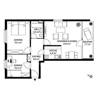 3.5 Zimmer, 67 m², EG - Foto 6