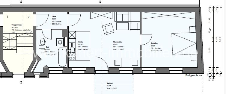 Attraktive 2-Zimmer-Wohnung Balkon, Einbauküche und Stellplatz im halleschen Med ... - Photo 1