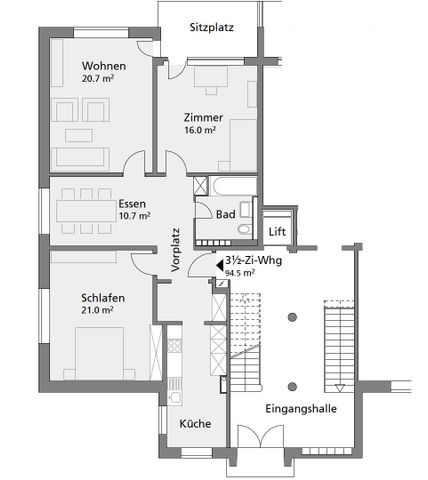 3.5 Zimmer, 95 m² - Foto 2