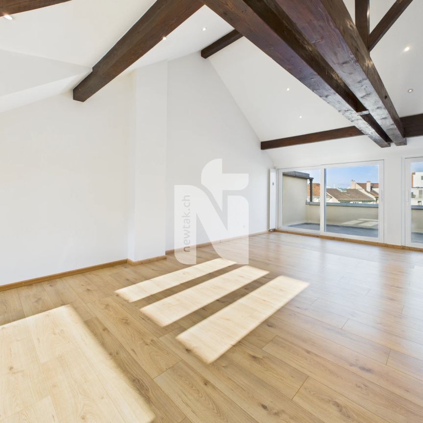 Charmante 3.5-Zimmer-Attikawohnung mit grossem Balkon und direktem Liftzugang – über den Dächern von Basel - Photo 1