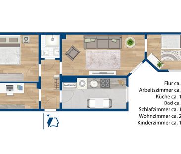 Für kleine Familien in günstiger Lage. Eine kleine 4-Zimmer-Wohnung in der südlichen Innenstadt - Foto 1