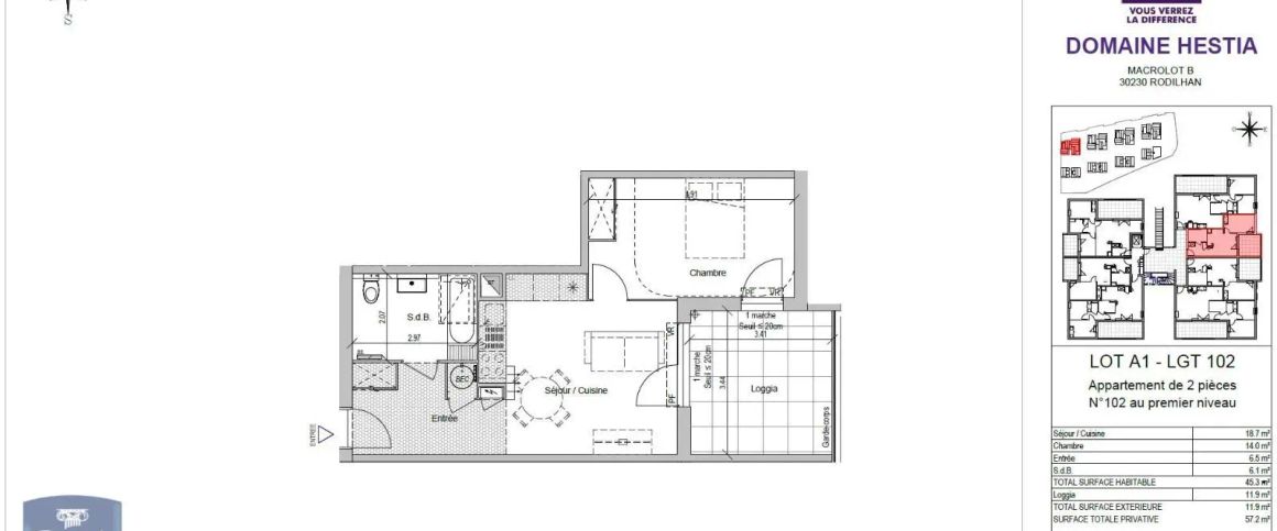 Appartement à louer 2 pièces 45.3m² - Photo 1