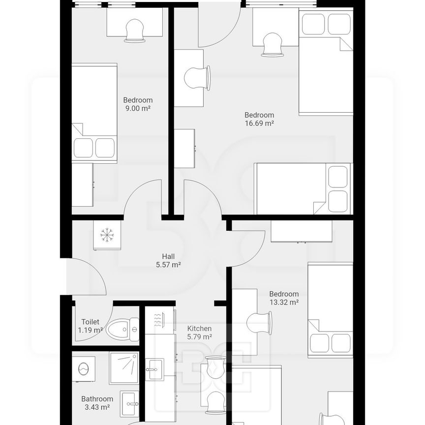 Pronájem bytu 3+1 63 m², Hradec Králové - Photo 1
