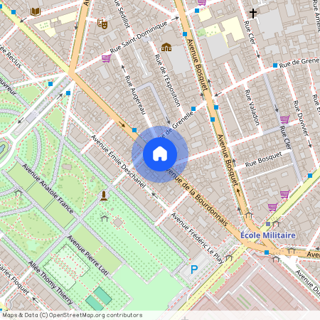 Paris VIIe - Gros Caillou, Avenue de la Bourdonnais