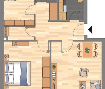Demnächst frei! 3-Zimmer-Wohnung in Kiel - Photo 1