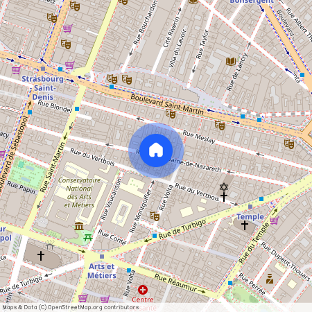 Rue Notre Dame de Nazareth entre Boulevard St Martin et Rue Reaumur 75003 Paris (3e arrondissement)