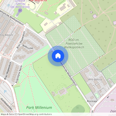 ul. Powstańców Wielkopolskich, Zaspa-Rozstaje, Gdańsk, pomorskie