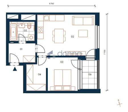 Pronájem bytu 2+kk/L, 54 m - Fotografie 4