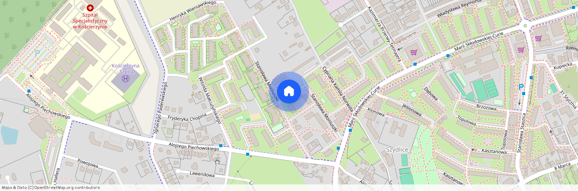 ul. Stanisława Moniuszki, Kościerzyna, kościerski, pomorskie