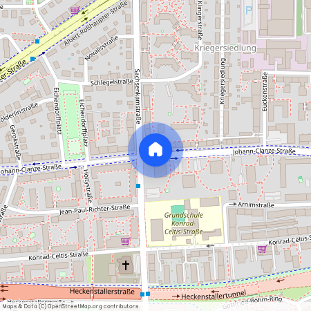 Johann-Clanze-Straße, 81369 München Sendling ca. 4, 7 km south-west of Munich-center