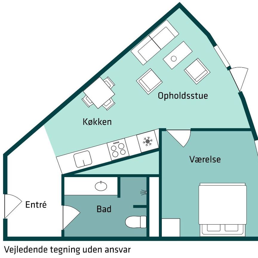 Dejlig 2 værelse lejlighed udlejes - Photo 1