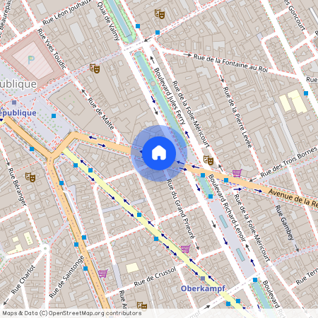 Avenue de la Republique et Rue du Grand Prieuré 75011 Paris (11e arrondissement)