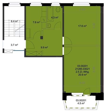 Stadtnahe 2.5-ZW à 59 m² im 1. OG - Photo 3