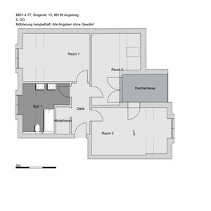 2,0-Zimmer-Wohnung in Augsburg Bahnhofs-, Bismarckviertel - Foto 2