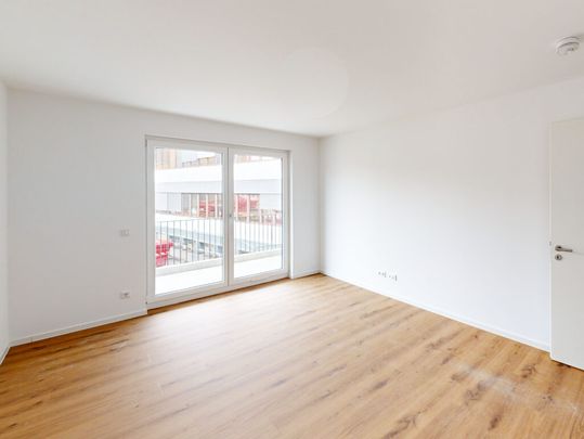 2-Zimmer-Neubauwohnung mit besonderem Schnitt! EBK und Balkon/Terrasse inklusive - Photo 1