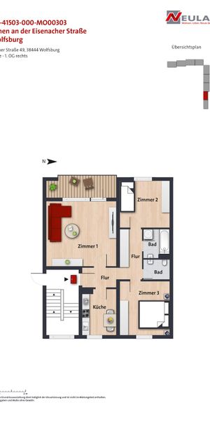 Frisch modernisiert für Sie - energieeffiziente 3-Zimmer-Wohnung // 1.OG rechts - WBS erforderlich - Photo 2