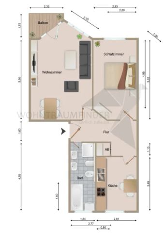 Sanierte 2-Raum-Wohnung mit Balkon in Schedewitz - Foto 3