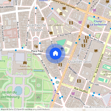 Rue Monsieur le Prince et Rue de Vaugirard 75006 Paris (6e arrondissement)